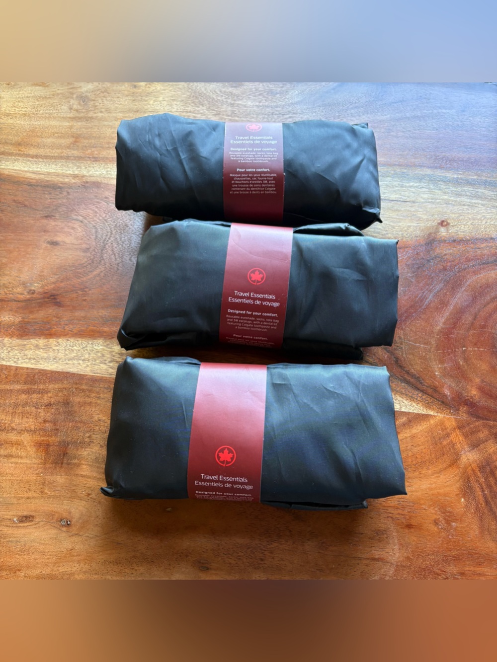 Air Canada airline  3 premium economy inflight flight amenity kits. New. Travel